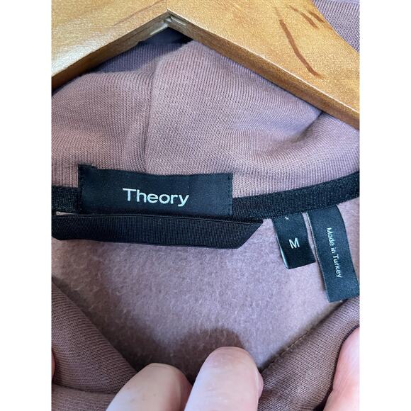Theory Men’s Purple Pullover Essential Cozy Hoodie W/ Kangaroo Pocket Medium - Picture 5 of 11